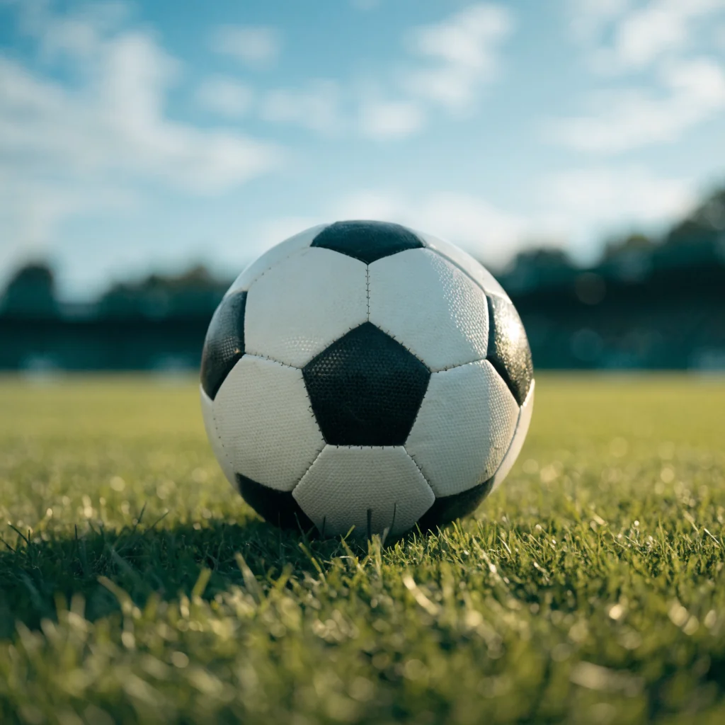 Pallone da calcio su campo verde