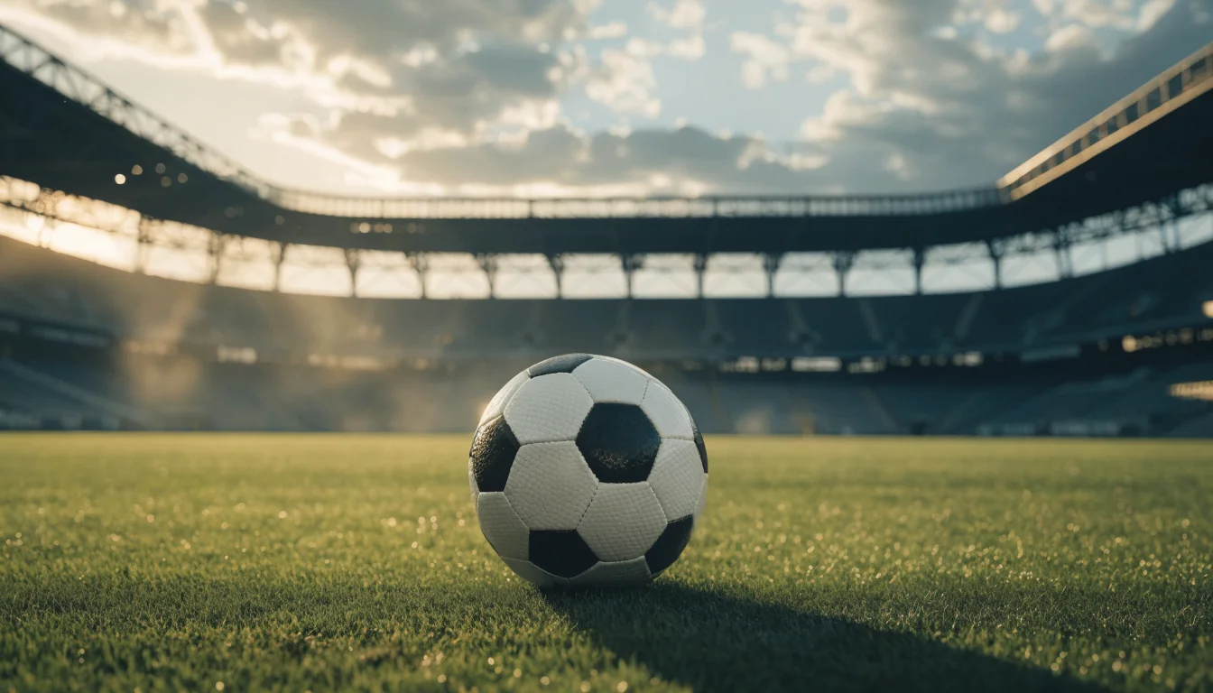 Pallone da calcio su campo da gioco